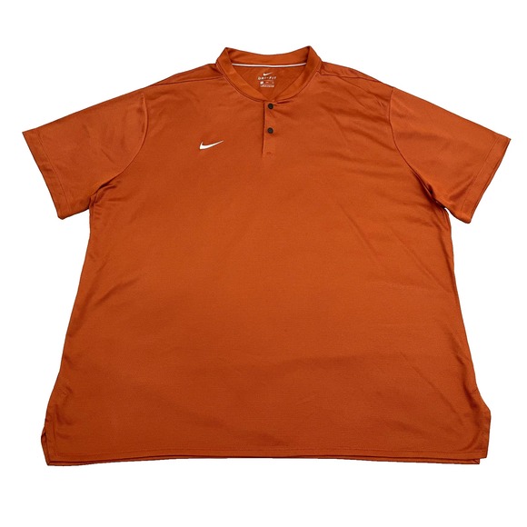 Nike Dri Fit Authentic Elite Blade Collar Short Sleeve Polo Shirt 3XL Orange - Picture 1 of 8